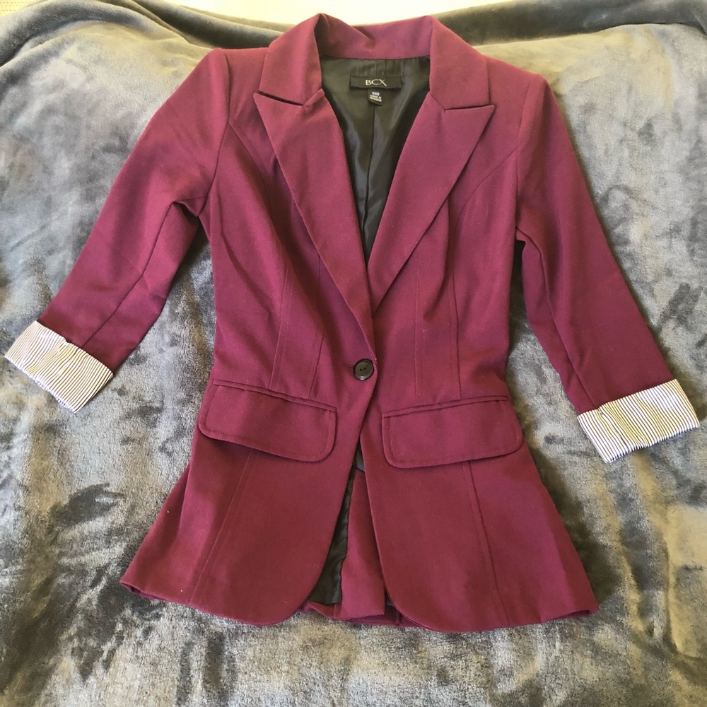 BCX Maroon/Burgundy Women’s Blazer NWOT